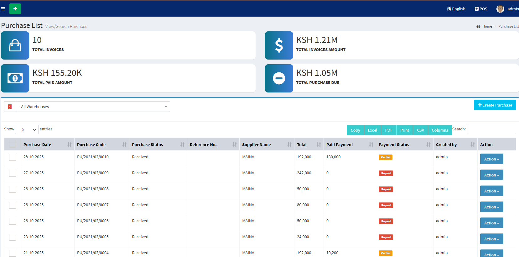 POS Accounting Screenshot